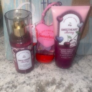 Bath and Bodyworks Sweetheart Cherry Travel Size Gift Set combo